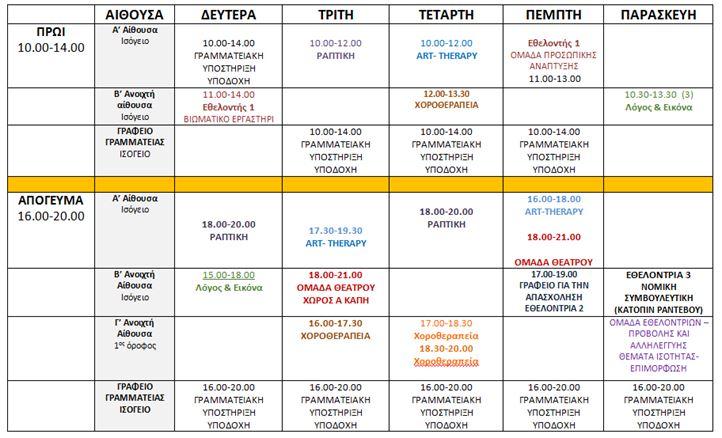 kentro gynekas programma 2016 2017